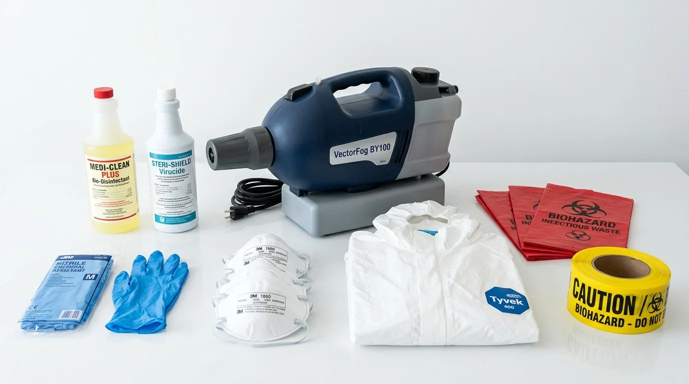 Professional biohazard remediation crew working in Bay City